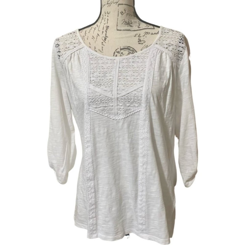 NWT Cupio White Peasant Blouse - Size L